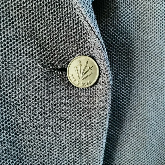 Rag & Bone Womens Navy & Black Single Button Fitted Structured Blazer | Size 4 - Picture 4 of 9